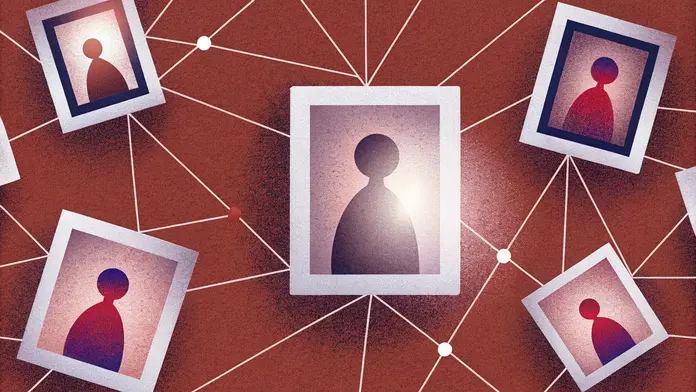 Plusieurs portraits d'une même silhouette reliés par des fils — illustration des multiples parts de l'enfant intérieur en psychologie