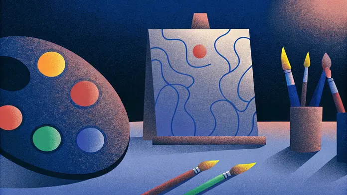 Palette de peinture, chevalet et pinceaux, la créativité au service des actions inspirées